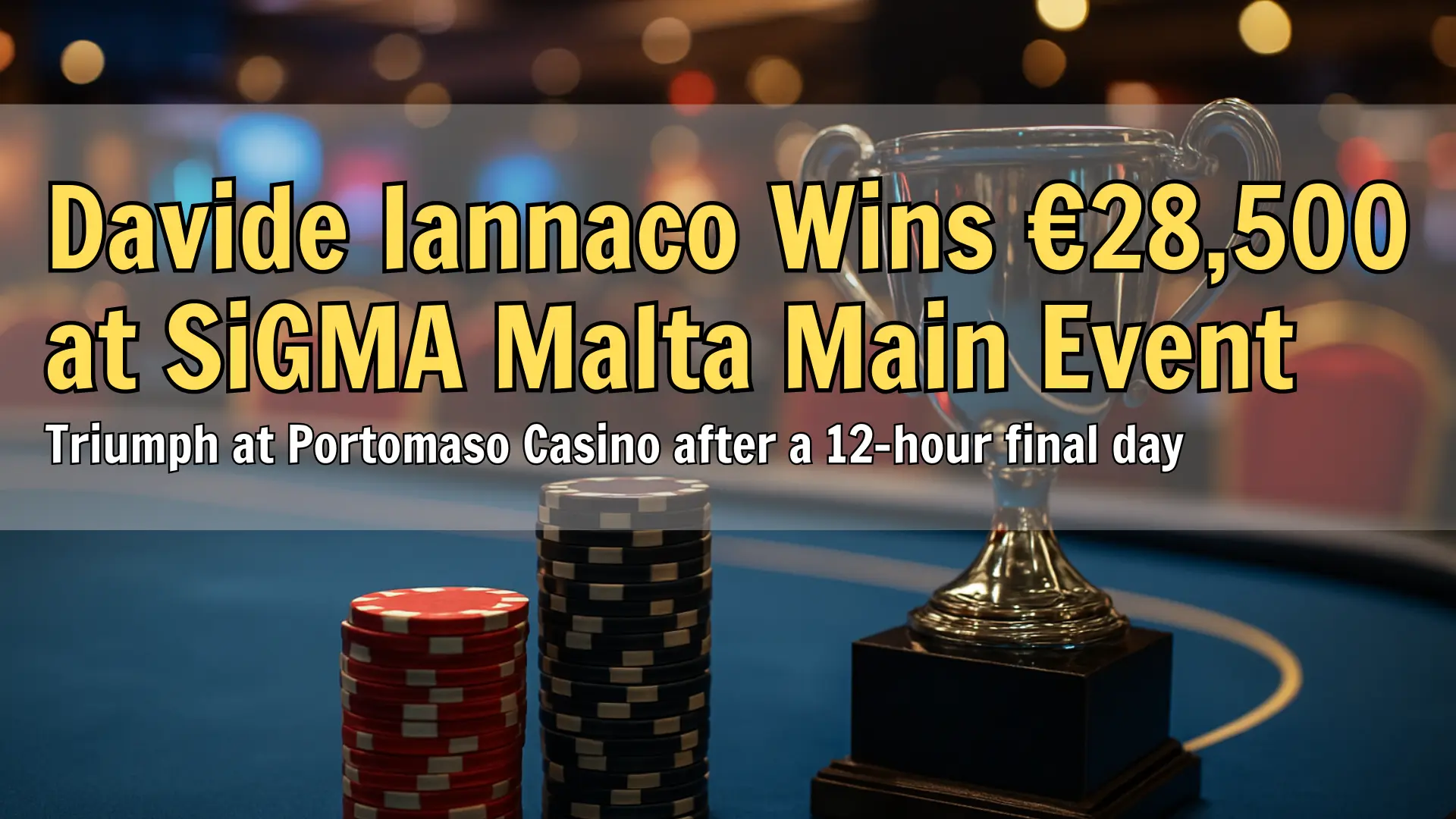 PokerOffer cover image featuring poker chips and trophy at SiGMA Malta Main Event