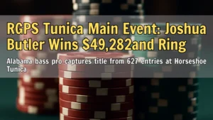 PokerOffer cover image of championship ring and chips from RGPS Tunica Main Event