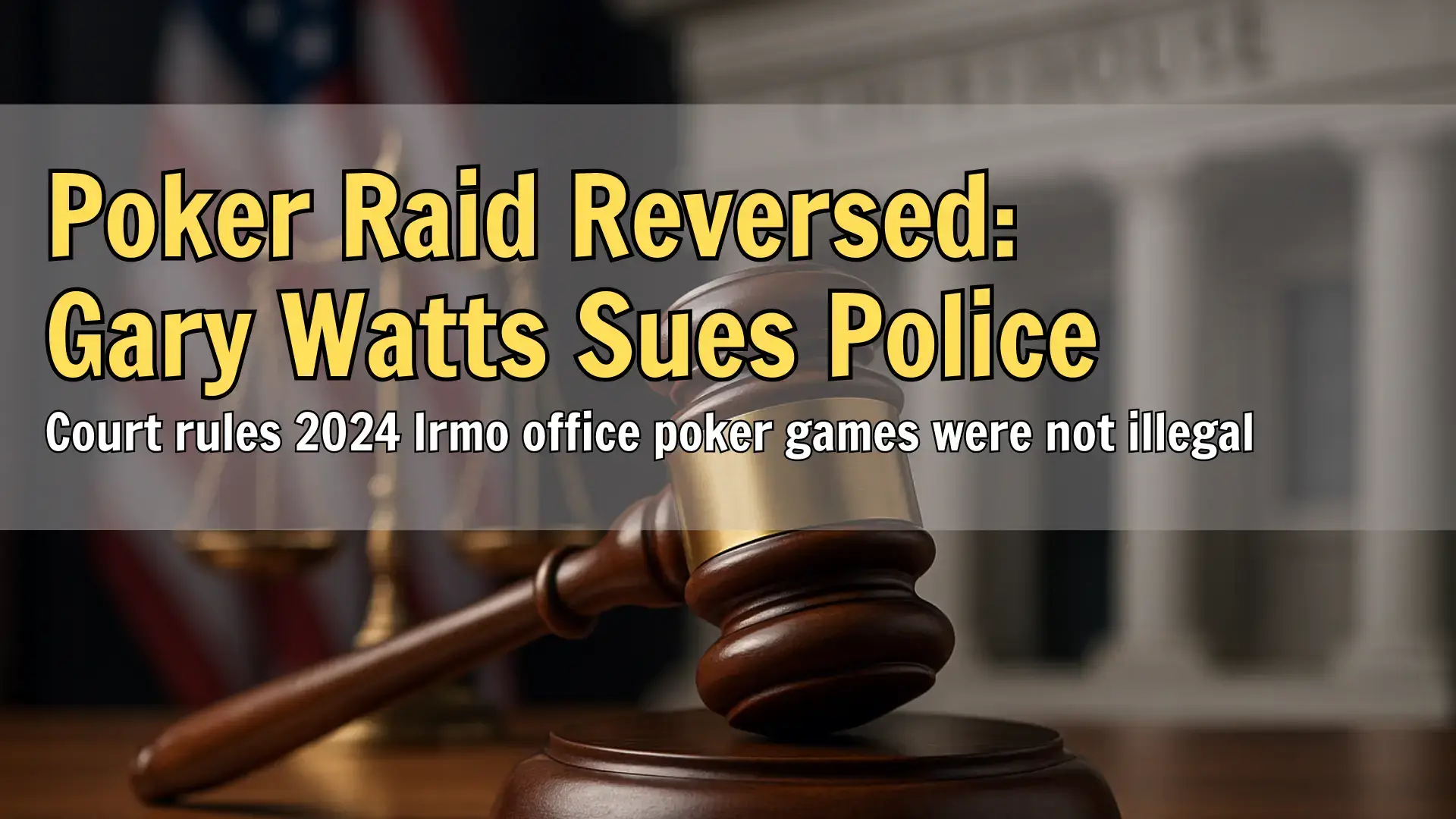 Court gavel and justice scale for South Carolina poker lawsuit