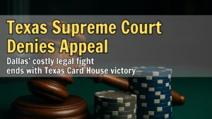 Court gavel and justice theme symbolizing Texas poker ruling – PokerOffer