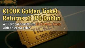 Professional cover image of Dublin skyline with event ambiance, created for PokerOffer