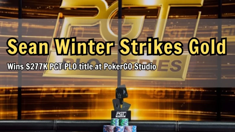 PGT PLO Series trophy and chips at PokerGO Studio, $10,100 Omaha event, PokerOffer