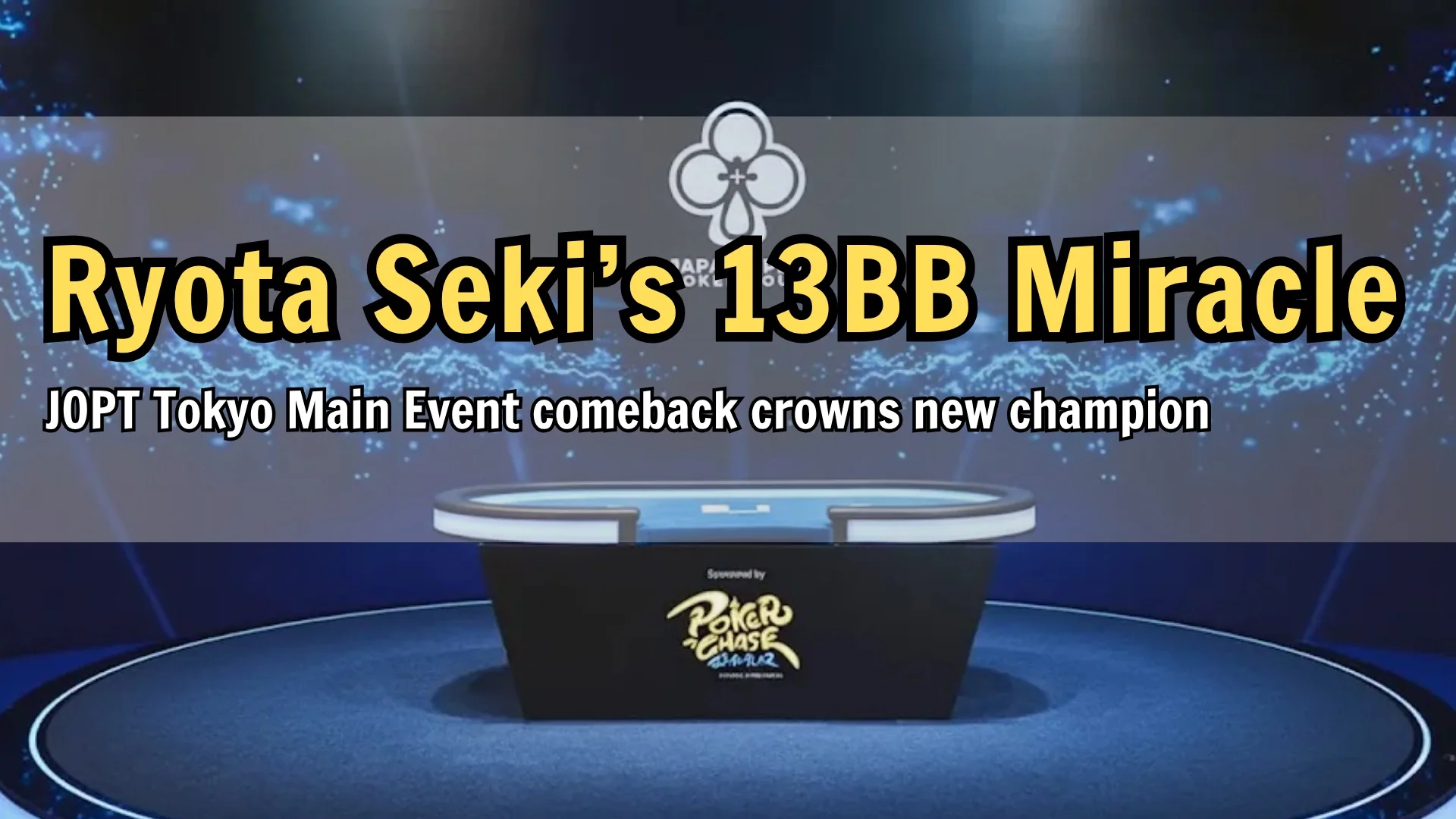 Japan Open Poker Tour final table stage at Bellesalle Takadanobaba, Tokyo