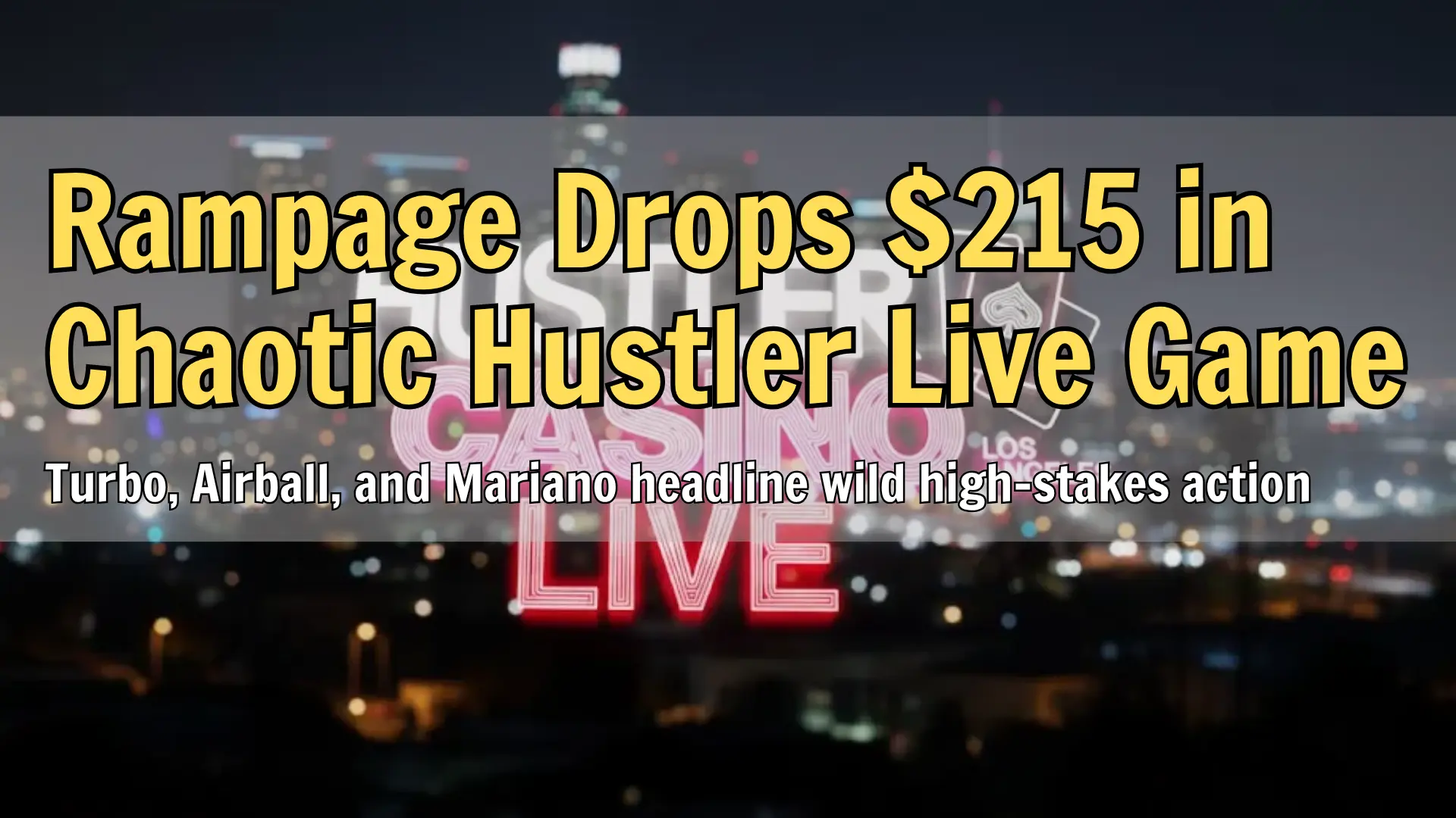Hustler Casino Live logo with Los Angeles city skyline at night