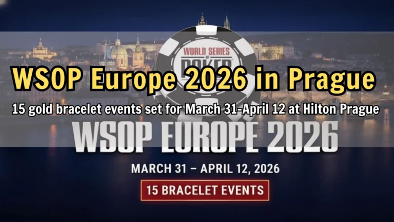 WSOP Europe 2026 announced in Prague with 15 bracelet events