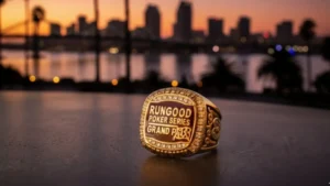 RGPS Grand Prix San Diego championship ring at sunset, $150K Main Event, PokerOffer