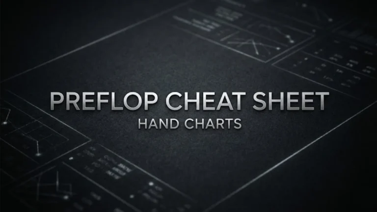 2026 Texas Hold'em Preflop Cheat Sheet cover image featuring RFI hand charts and strategy guide.