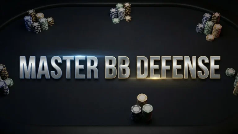 Big Blind Defense poker strategy guide cover art featuring chips and Master BB Defense text PokerOffer