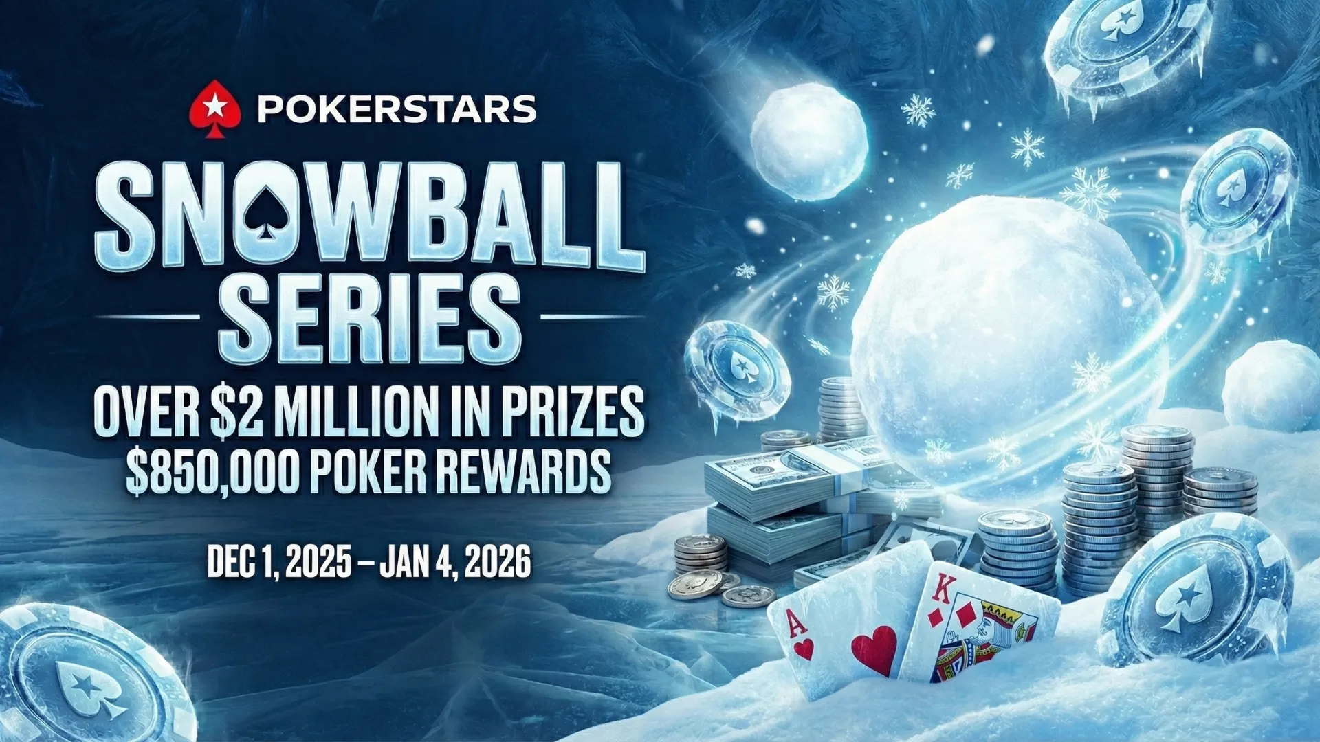 PokerStars Snowball Series promo image $2M prize pool winter 2025 PokerOffer