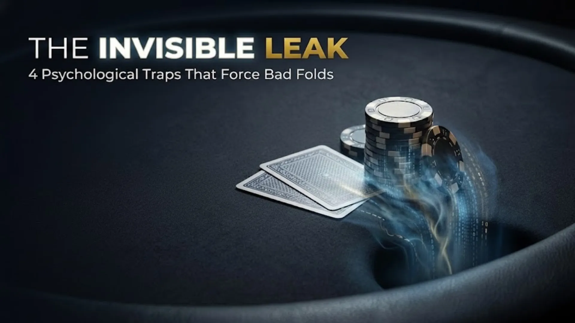 The Invisible Leak poker strategy graphic illustrating bad folding habits and psychological traps - PokerOffer