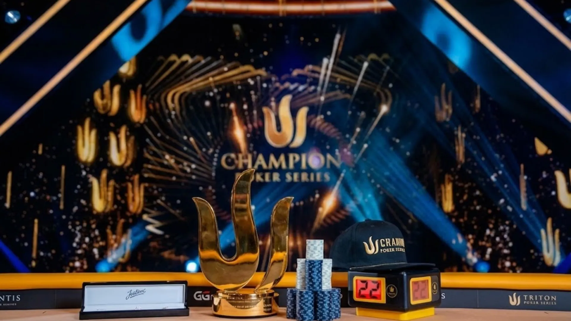 Triton Paradise PLO Main Event Trophy & Bracelet Photo