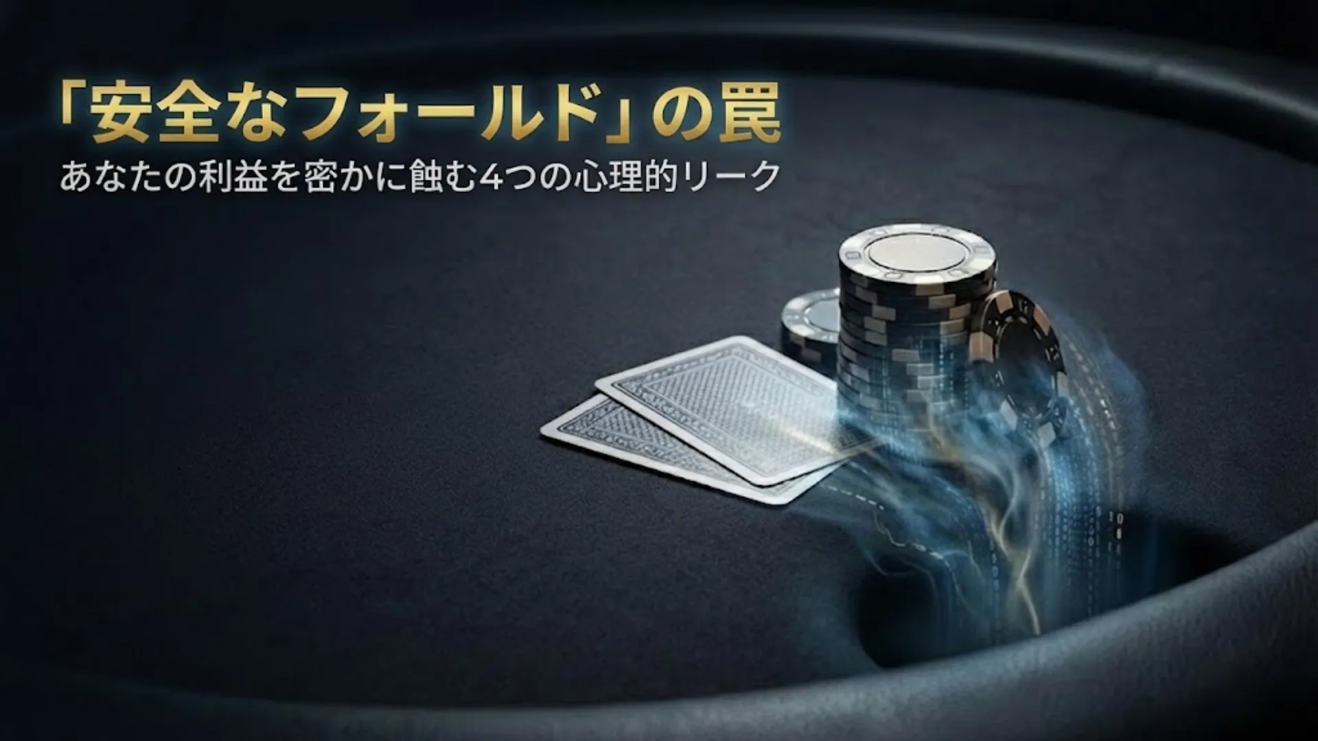ポーカー戦略のアイキャッチ画像、悪いフォールドを引き起こす心理的リークとEVの損失 - PokerOffer