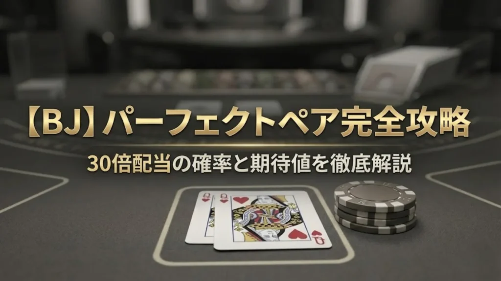 ブラックジャックのパーフェクトペア攻略ガイド、30倍配当のカード例とチップの配置 PokerOffer。