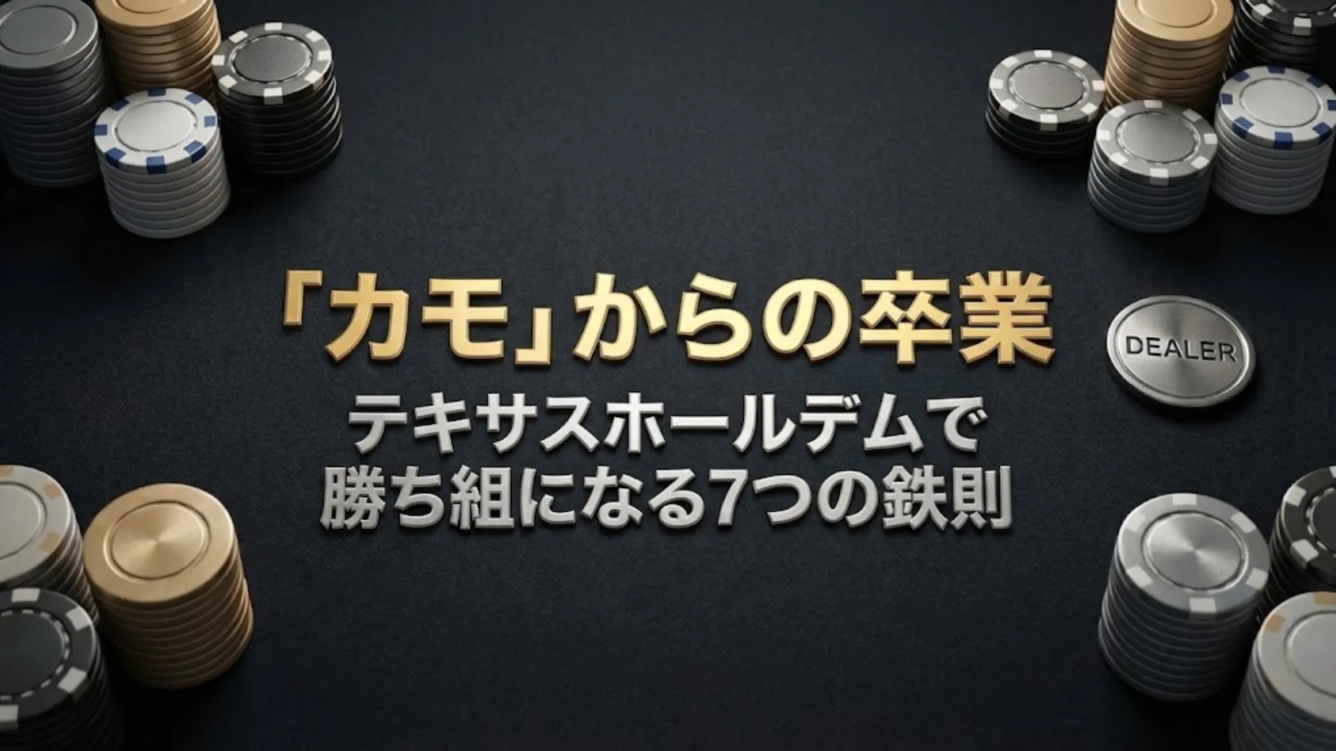 テキサスホールデム初心者向け戦略ガイドのカバー画像、チップとトランプ - PokerOffer
