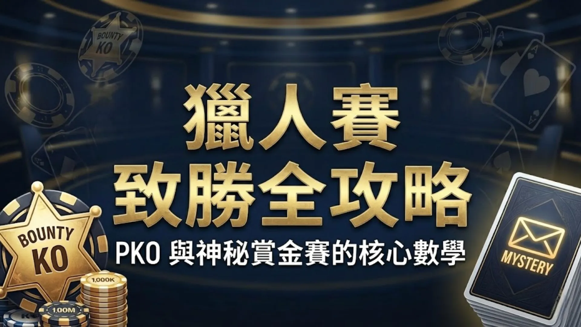 德州撲克獵人賽 PKO 與神秘賞金賽致勝攻略與數學權益圖示 PokerOffer
