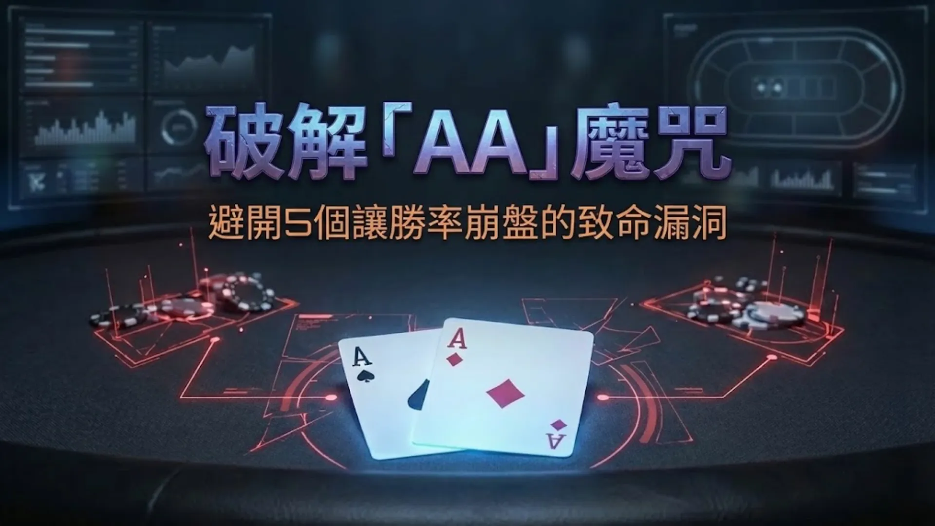 德州撲克AA起手牌策略封面圖，解析翻前平跟與慢打等致命操作漏洞 - PokerOffer