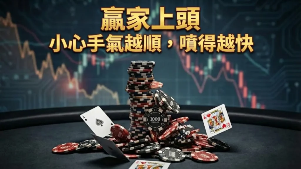 德州撲克贏家上頭策略配圖，展示籌碼堆疊與資金波動曲線圖 - PokerOffer