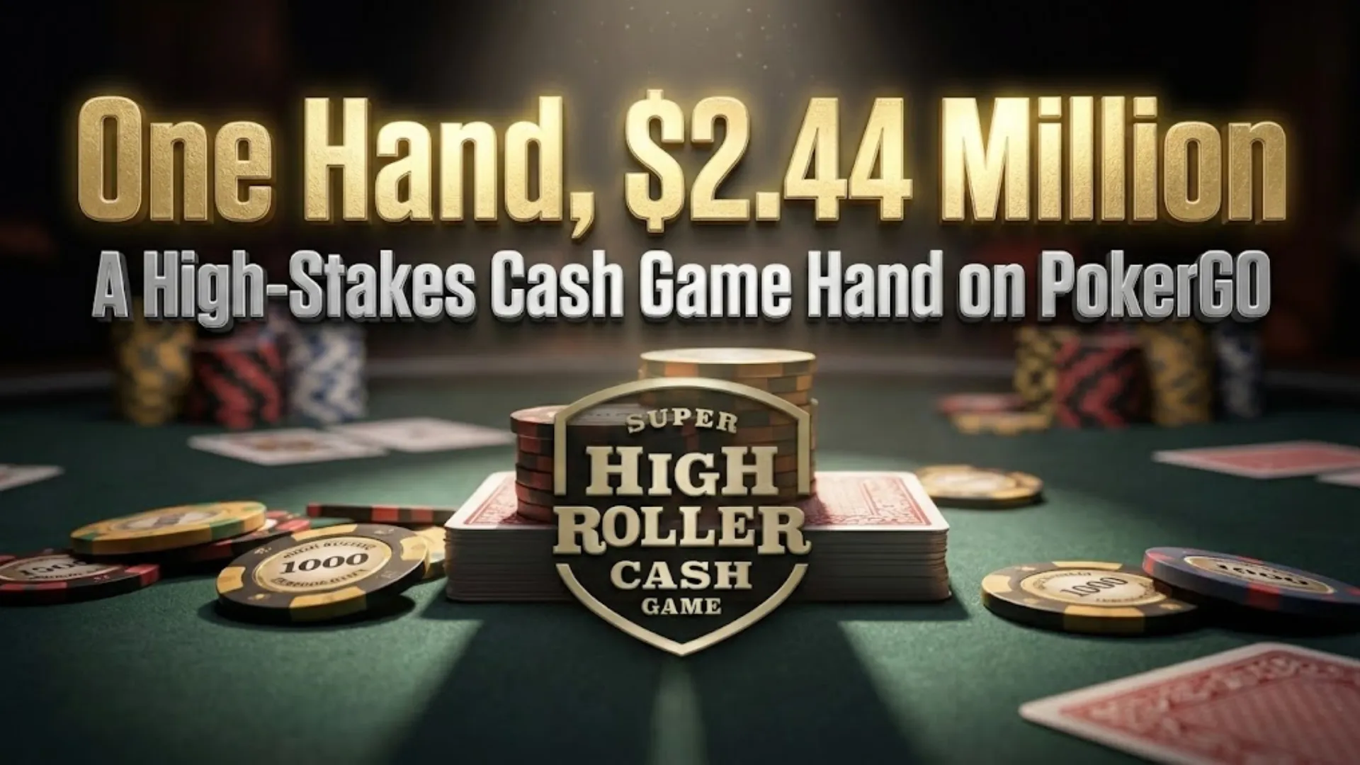 Antonio Esfandiari vs Alan Keating $2.44 million poker pot chips and cards on PokerGO Super High Roller Cash Game