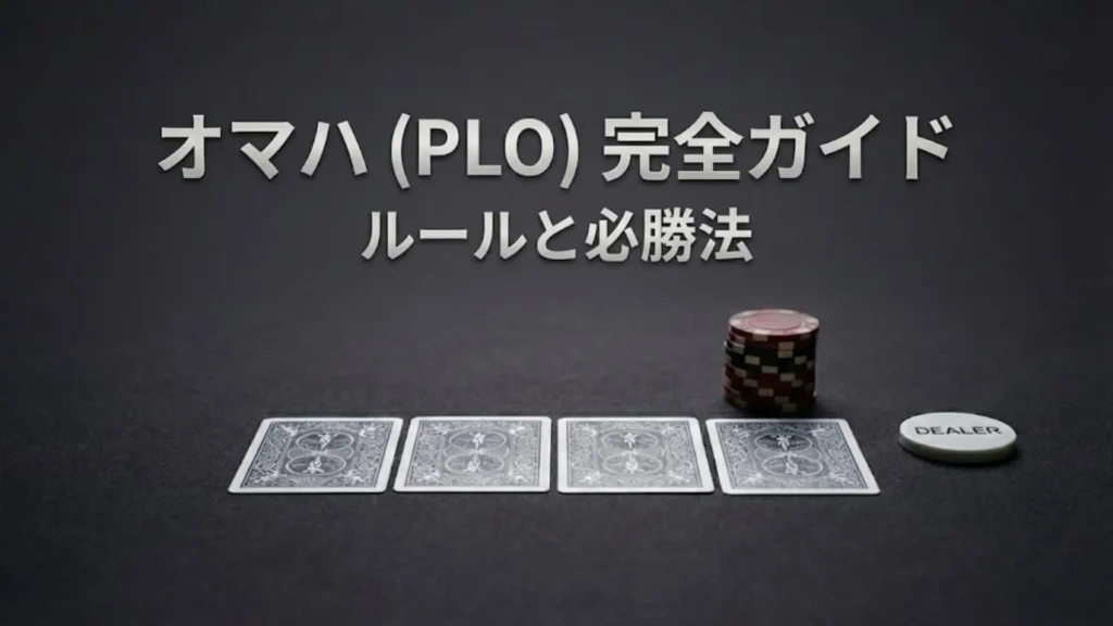 ポットリミットオマハ（PLO）ルールと戦略完全ガイドのカバー画像。