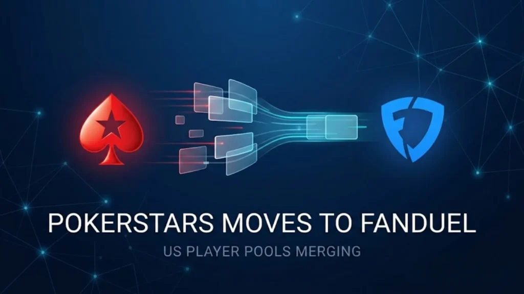 PokerStars and FanDuel logos illustrating the merger of US online poker player pools