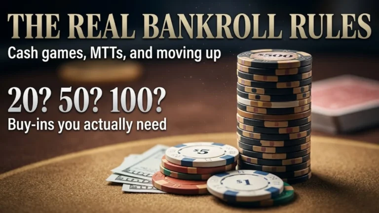 poker bankroll management chips stack buy-ins guide cash game MTT variance