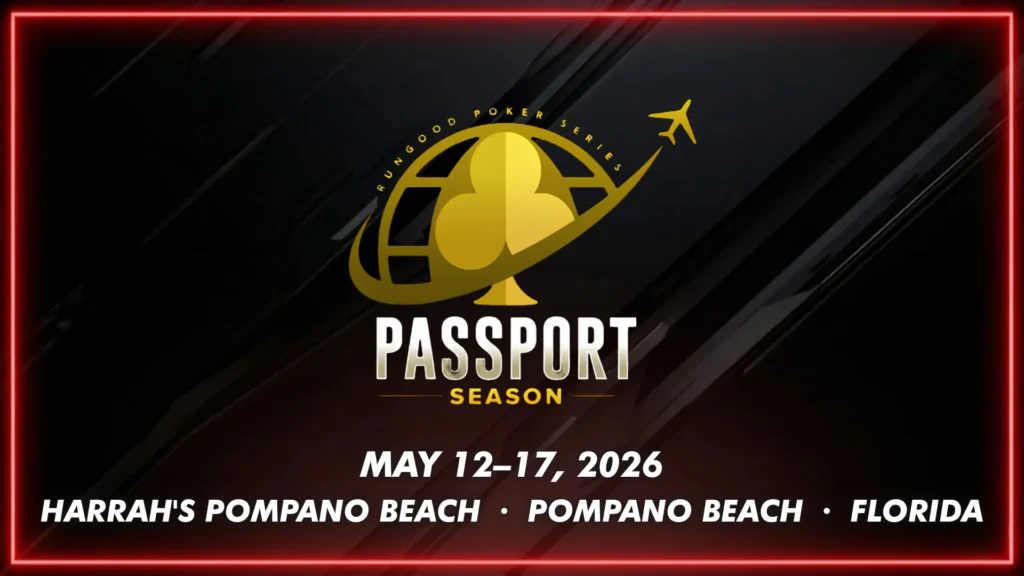 RunGood Pompano Beach 2026 tournament cover — Harrah's Pompano Beach, May 12–17, $250,000 guaranteed Main Event
