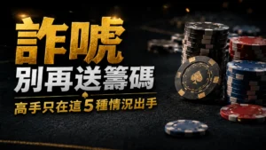 德州撲克詐唬策略封面圖，畫面包含籌碼與日文標題，主題為避免詐唬時浪費籌碼。