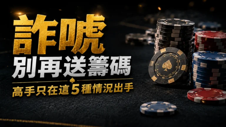 德州撲克詐唬策略封面圖，畫面包含籌碼與日文標題，主題為避免詐唬時浪費籌碼。