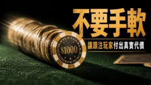 高額德州撲克籌碼在綠色牌桌上被強勢推出，搭配不要手軟標題，呈現對抗跟注玩家的策略文章封面