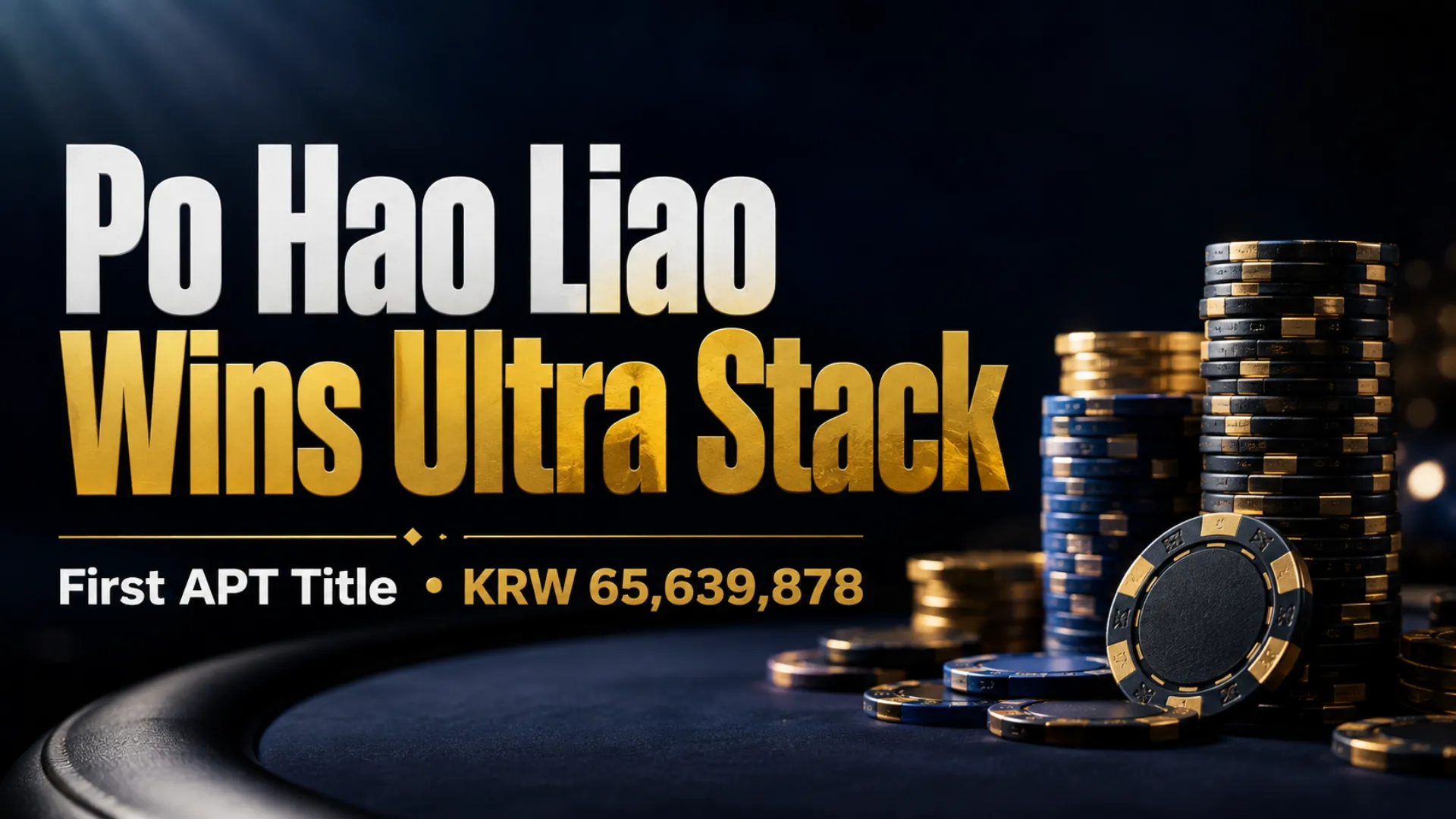 Po Hao Liao wins the Ultra Stack at APT Incheon 2026 for KRW 65,639,878, earning his first APT title.