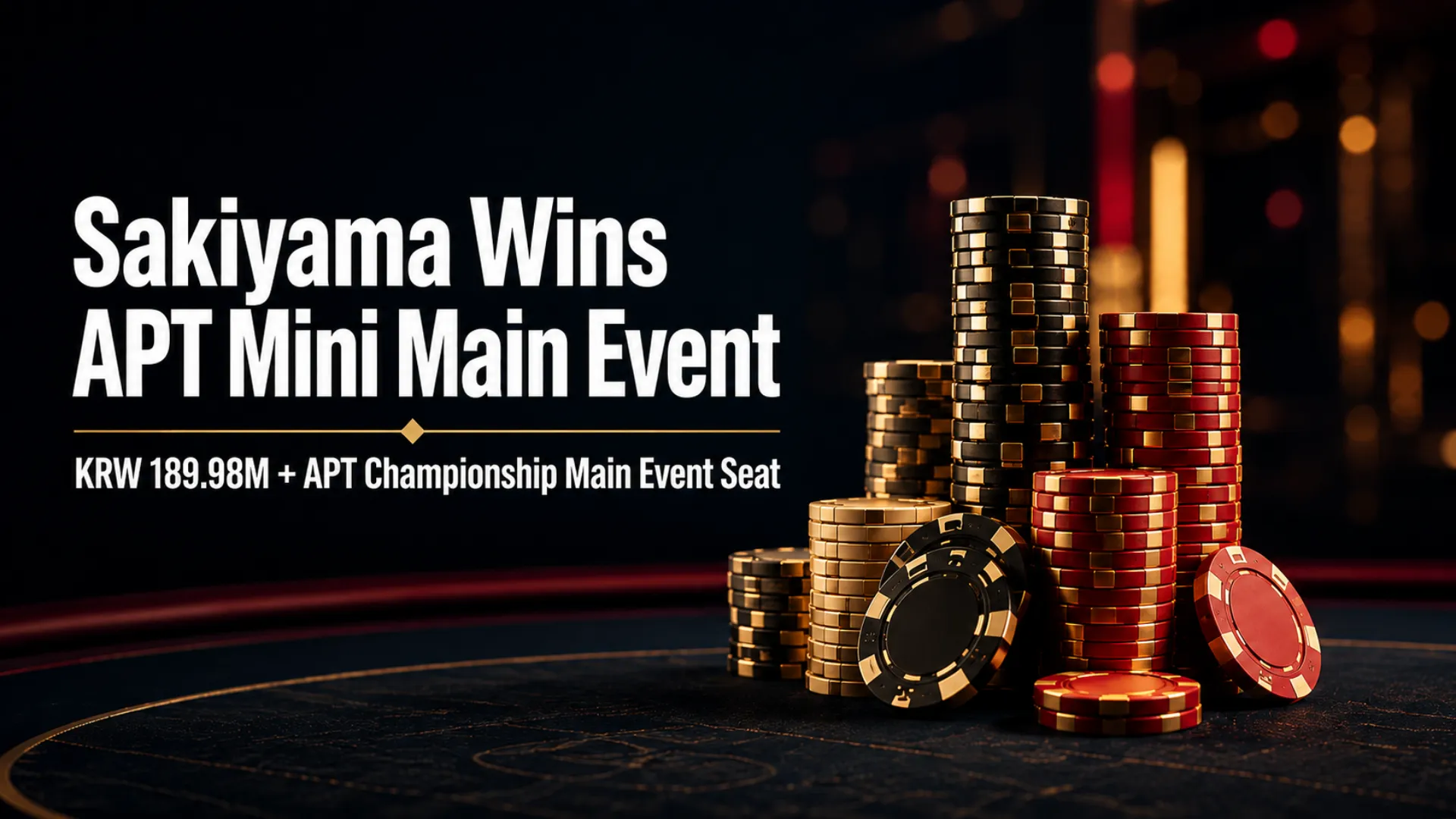 PokerOffer cover featuring poker chips for Toru Sakiyama’s APT Incheon 2026 Mini Main Event victory and KRW 189.98M prize