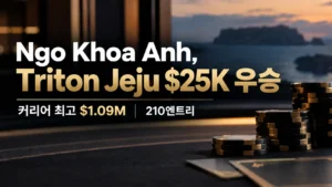 Ngo Khoa Anh, Triton Jeju $25K 우승으로 210엔트리를 제치고 커리어 최고 $1.09M 획득