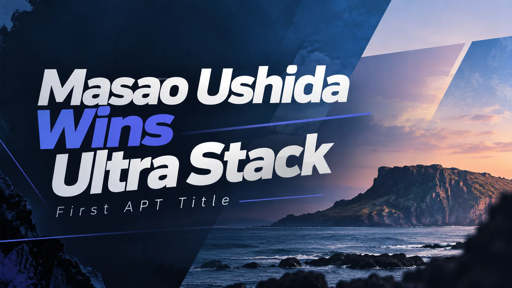 APT Jeju 2026 Ultra Stack cover featuring Masao Ushida’s first APT title, with a dark blue editorial layout and Jeju coastline at sunset